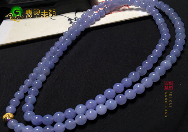 糯冰种紫罗兰翡翠珠串项链最清晰的价格对照表